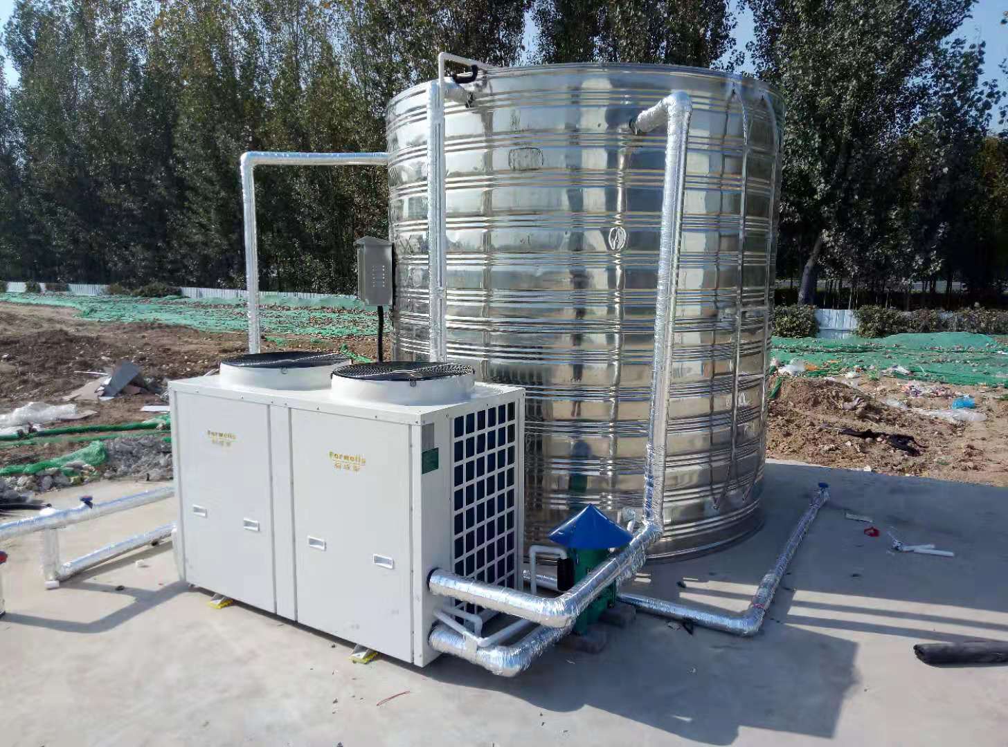 本公司簽約中國建筑**工程局熱水系統(tǒng)，安裝完畢！